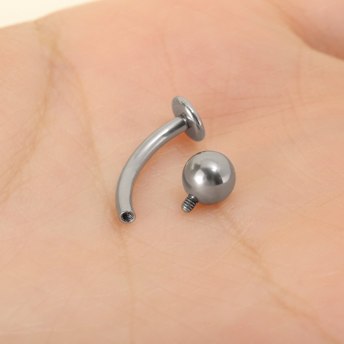 14G F136 Titanium Tiny Ball Fat Floating Belly Ring| Internally Threading Belly Bar| Minimalism Belly Ring| Navel Ring 6/8/10/12/14mm Miss Vivi Jewelry