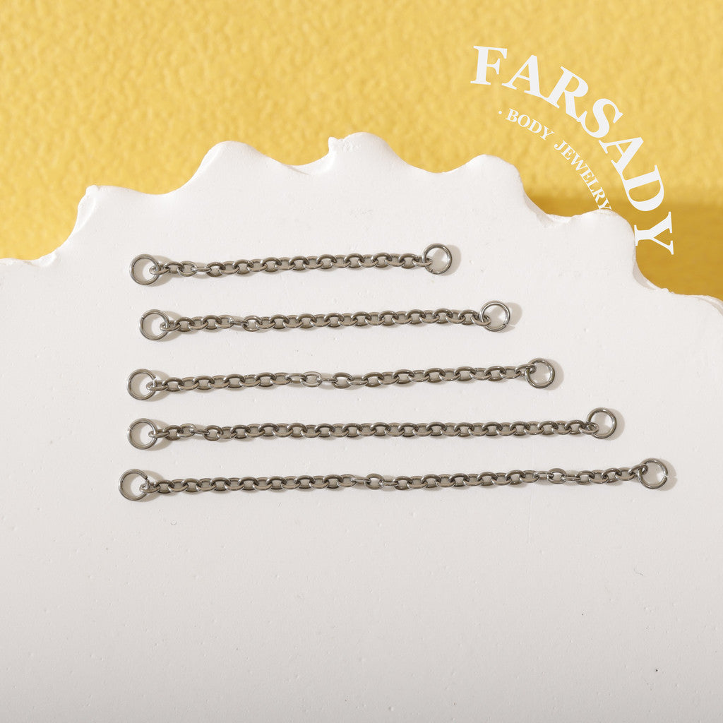 Minimalist Titanium Chain Charm for Helix Tragus Conch Earrings | DIY Earring Accessory in Multiple Sizes