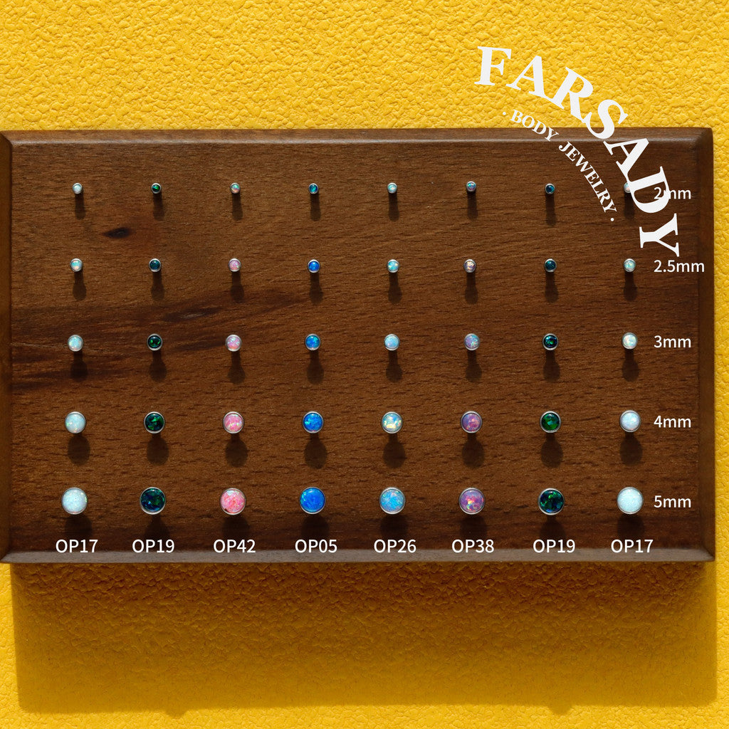 Gradient Color Opal - F136 Titanium Colorful Opal Replacement Tops / Fits Threadless Ear Studs