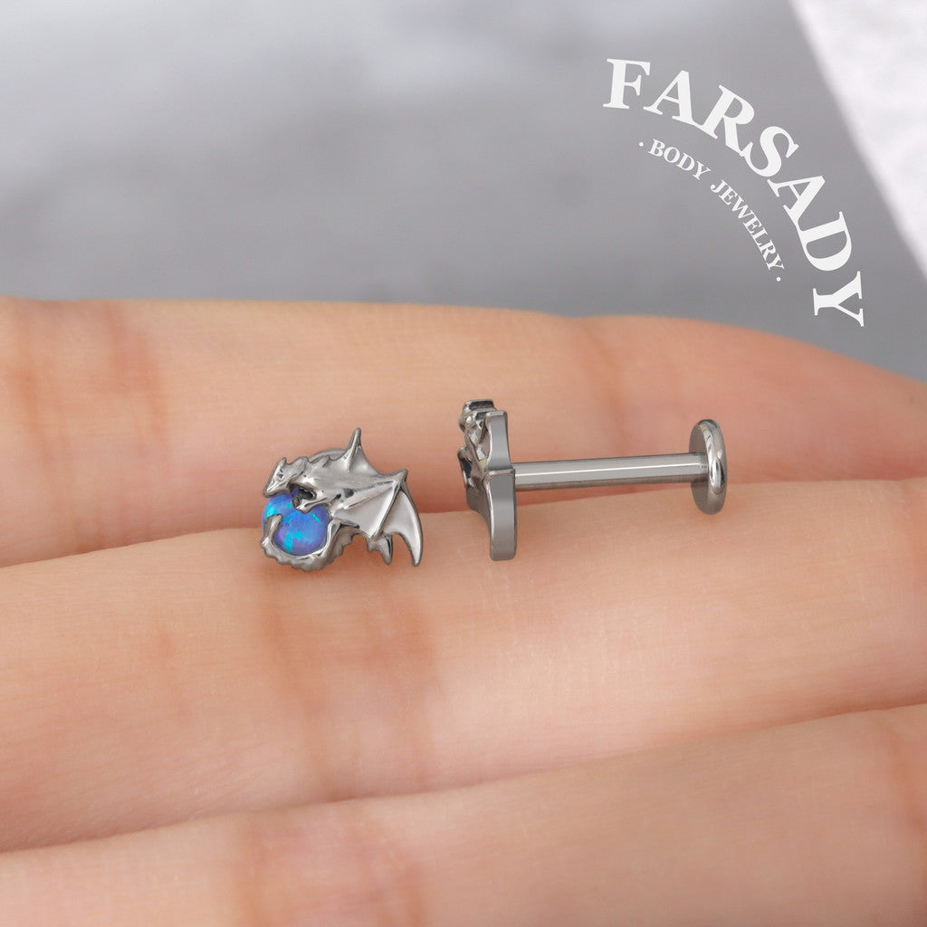 Aqua Wyrm - F136 Titanium Internally Threaded Stud / Fits Cartilage Helix Tragus Lobe Nostril Piercing