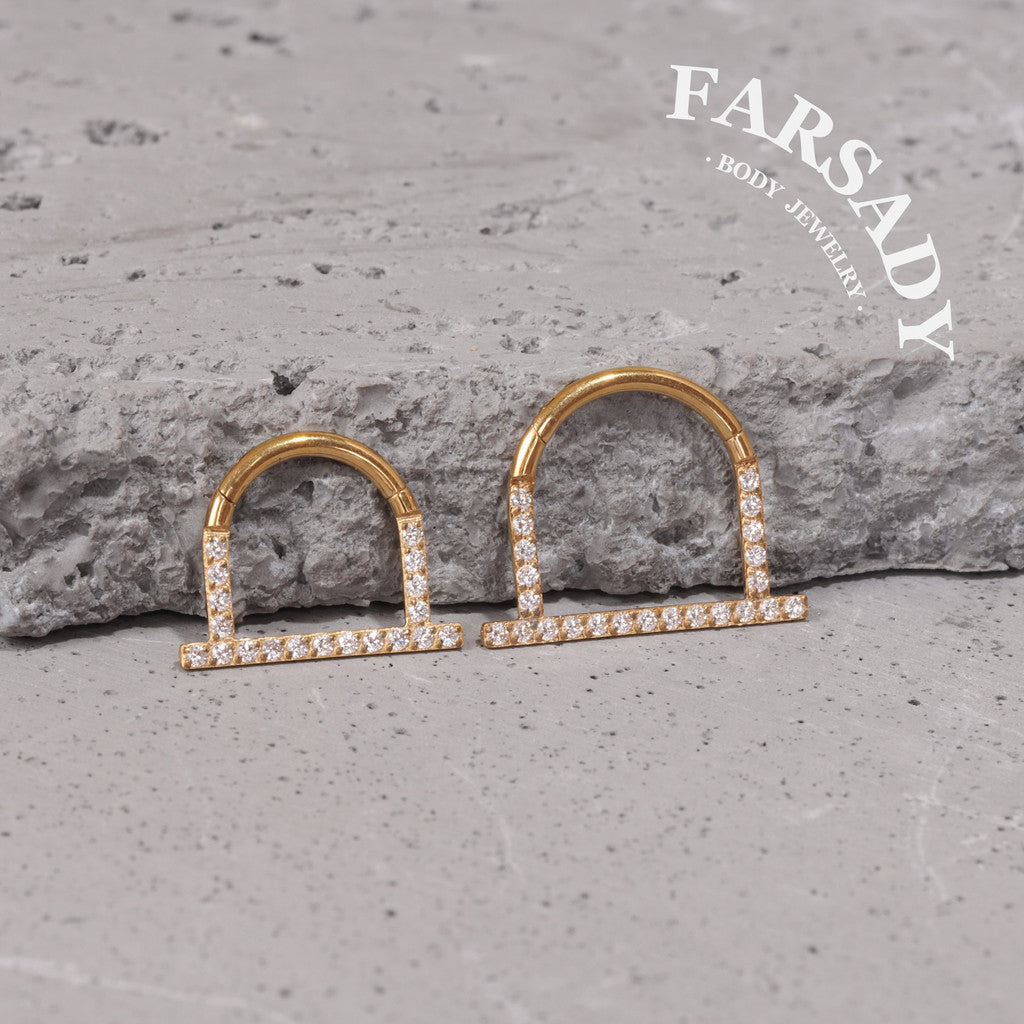 Titanium Implant Grade Septum Ring, Hinged Septum Hoop, 16G Septum Piercing Jewelry, U-shaped Septum Clicker, CZ Septum Hoop 8mm 10mm