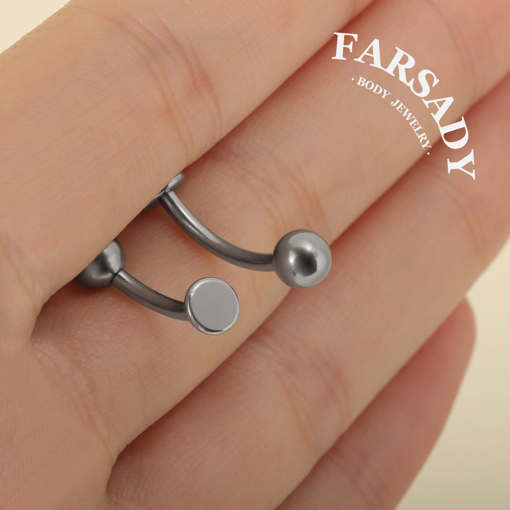 Plain Orb - F136 Titanium Internal Thread Curved Barbell / Fits 14G Navel Piercing