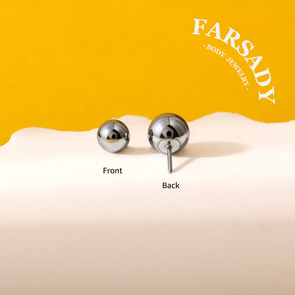 Layer Metal Ball - F136 Titanium Replacement Tops / Fits Threadless Ear Studs