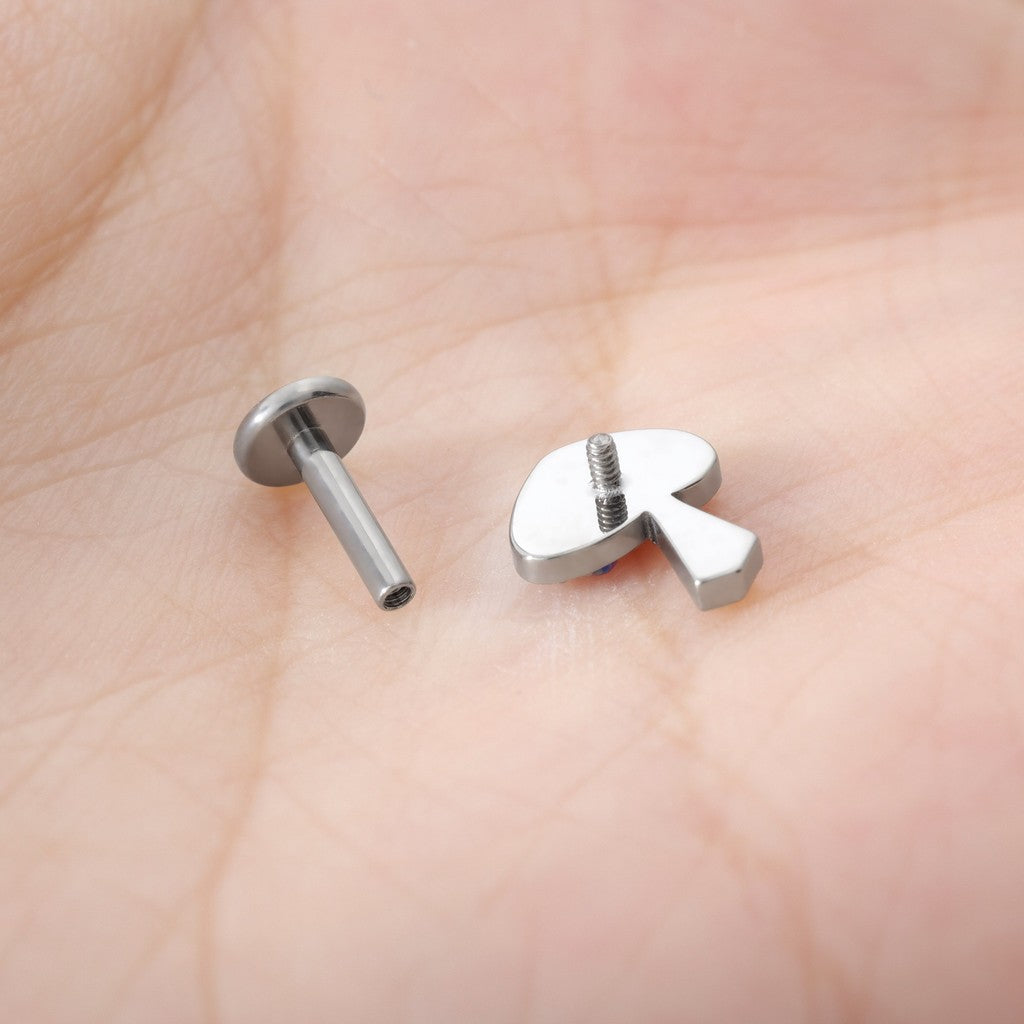 Twilight Fungi - F136 Titanium Internally Threaded Stud / Fits Cartilage Helix Tragus Lobe Nostril Piercing
