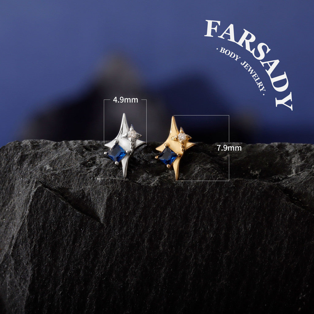 North Star Threadless Push In Helix Stud Earring