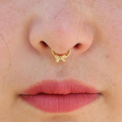 16G ASTM F136 Titanium Bow Tie Septum Ring/ Fresh Piercing Hinged Ring/ Hypoallergenic Septum/ Waterproof Jewelry/ Titanium Septum1.2*8/10mm
