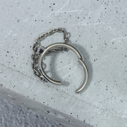 16G Titanium Helix Hoop Earring/ Cartilage Earring Hoop/ Silver Hoop Earrings/ Conch Earring/ Chain Dangle Earrings/ Helix Piercing Ring Miss Vivi Jewelry