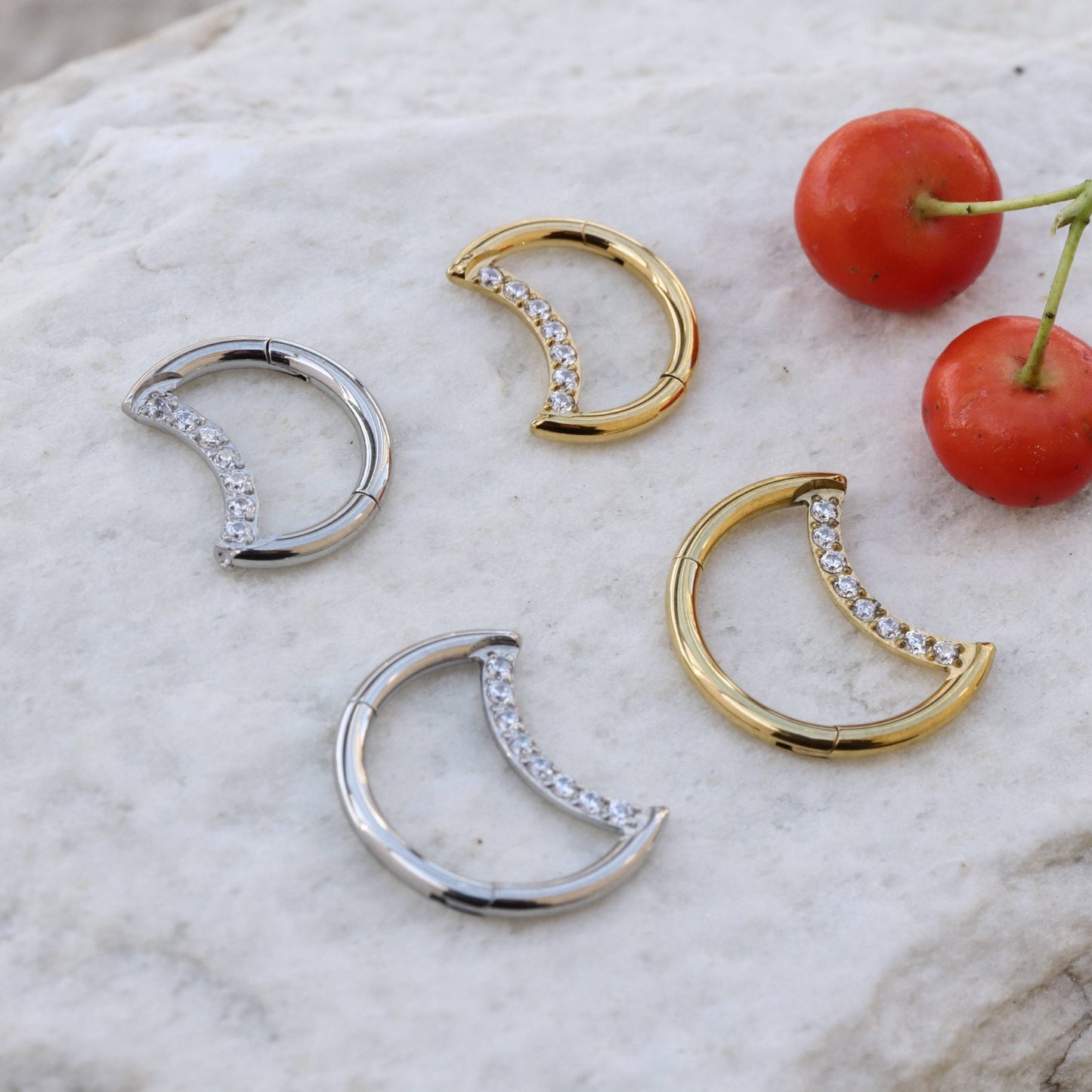 Cresent Moon Daith Hoop Earring