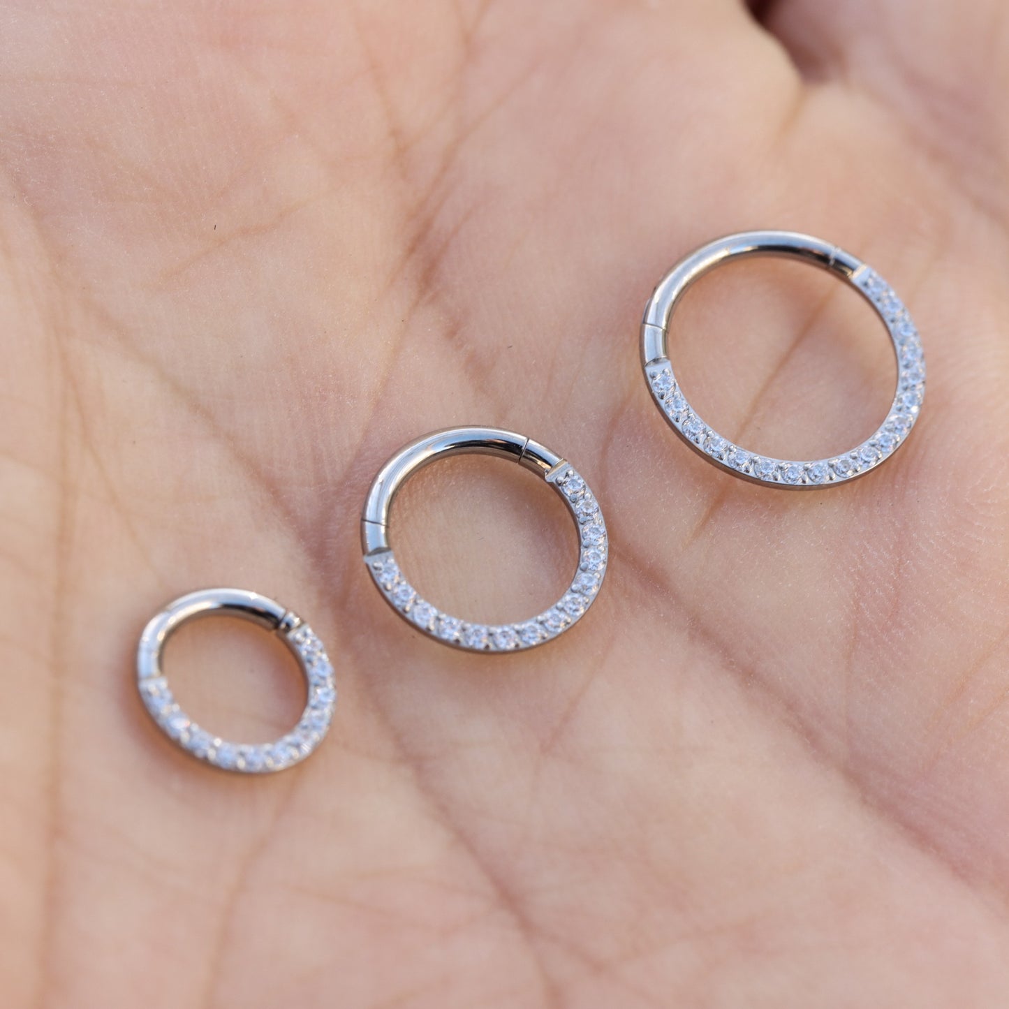 18G 316L Steel Crystal Nose Ring Clicker/ Nose Ring Hoop/ Hinged Nose Clicker/ Nostril Hoop Steel/ Silver Nose Hoop/Nose Piercing 1.0*8/10mm