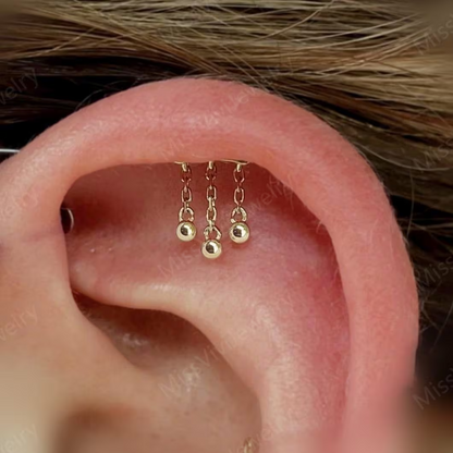 16G ASTM F136 Titanium Flat Back Stud, Tiny Stud Earrings, Titanium Helix Stud, Dangle Cartilage Earring, Silver Drop Earring 1.2*6/8/10mm Miss Vivi Jewelry
