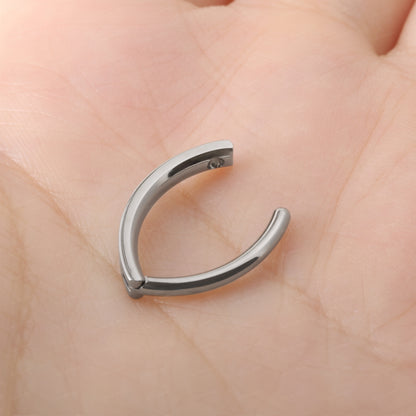 14G G23 Titanium Basic Belly Button Clicker| Minimalist Navel Jewelry| Hinged Carved Belly Bar| Belly Huggie Hoop| 1.6*10mm/12mm, 1.2*8mm Miss Vivi Jewelry