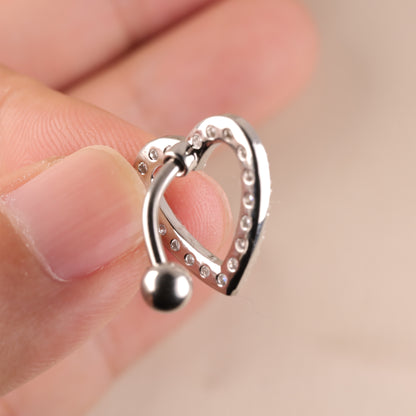 14G 316L Steel Reverse Heart Belly ring| Heart Navel Ring| CZ Belly Ring| Steel Belly Button Ring| Belly Piercing| Belly Barbell| Belly ring Miss Vivi Jewelry