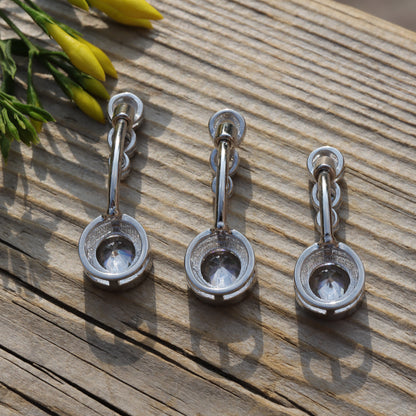 14G Sterling Silver Clear CZ Belly Button Ring/ Waterproof Navel Ring/ Fresh Piercing Jewelry/ Never Getting Green Belly Ring 1.6*8/10/12mm Miss Vivi Jewelry