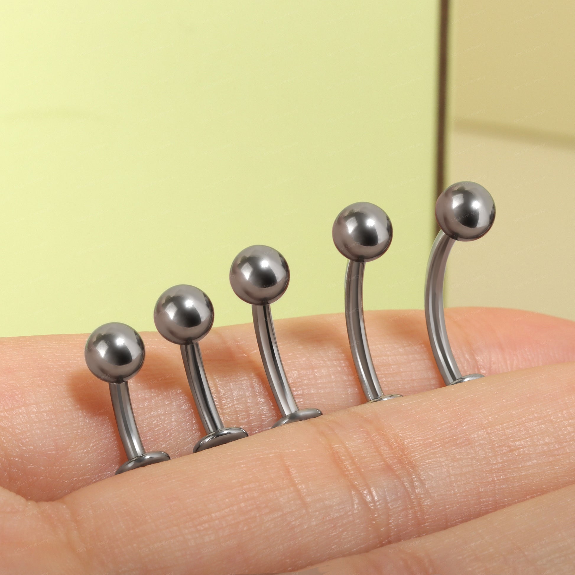 14G  F136 Titanium Tiny Ball Fat Floating Belly Ring| Internally Threading Belly Bar| Minimalism Belly Ring| Navel Ring 6/8/10/12/14mm Miss Vivi Jewelry