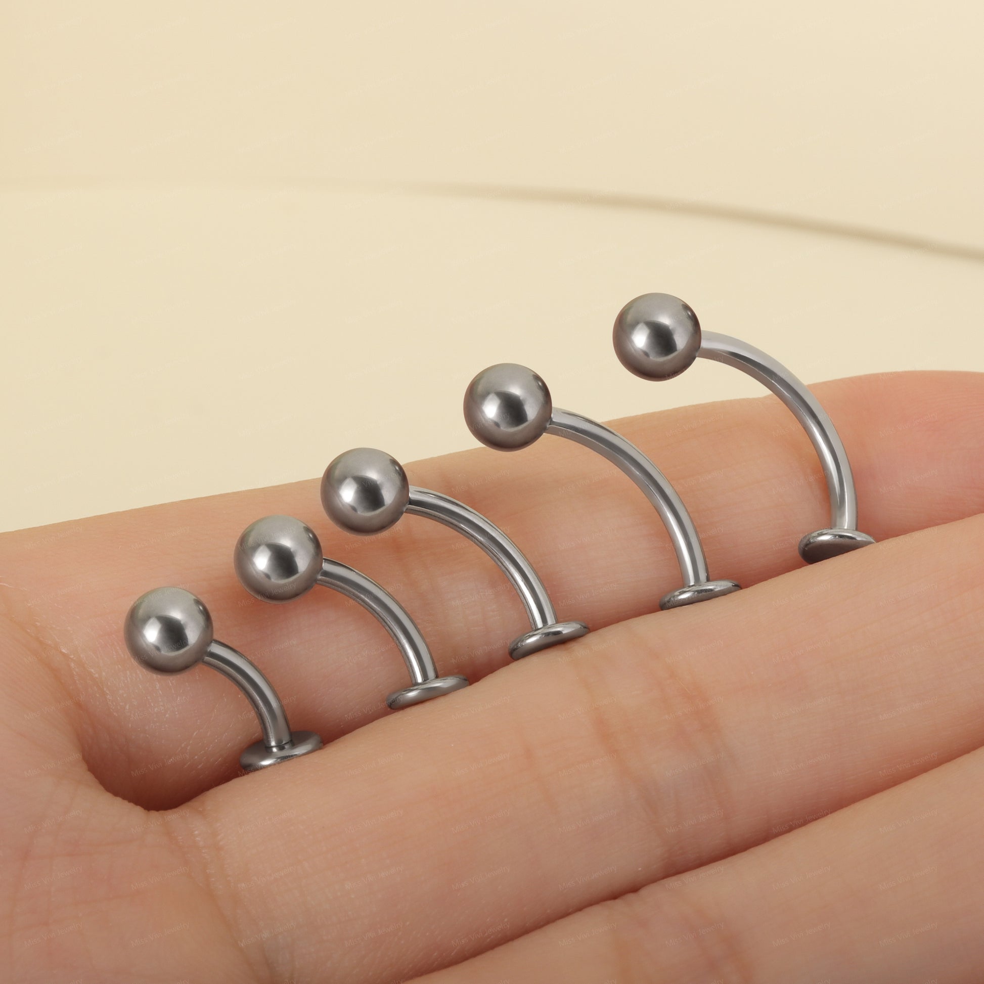 14G  F136 Titanium Tiny Ball Fat Floating Belly Ring| Internally Threading Belly Bar| Minimalism Belly Ring| Navel Ring 6/8/10/12/14mm Miss Vivi Jewelry