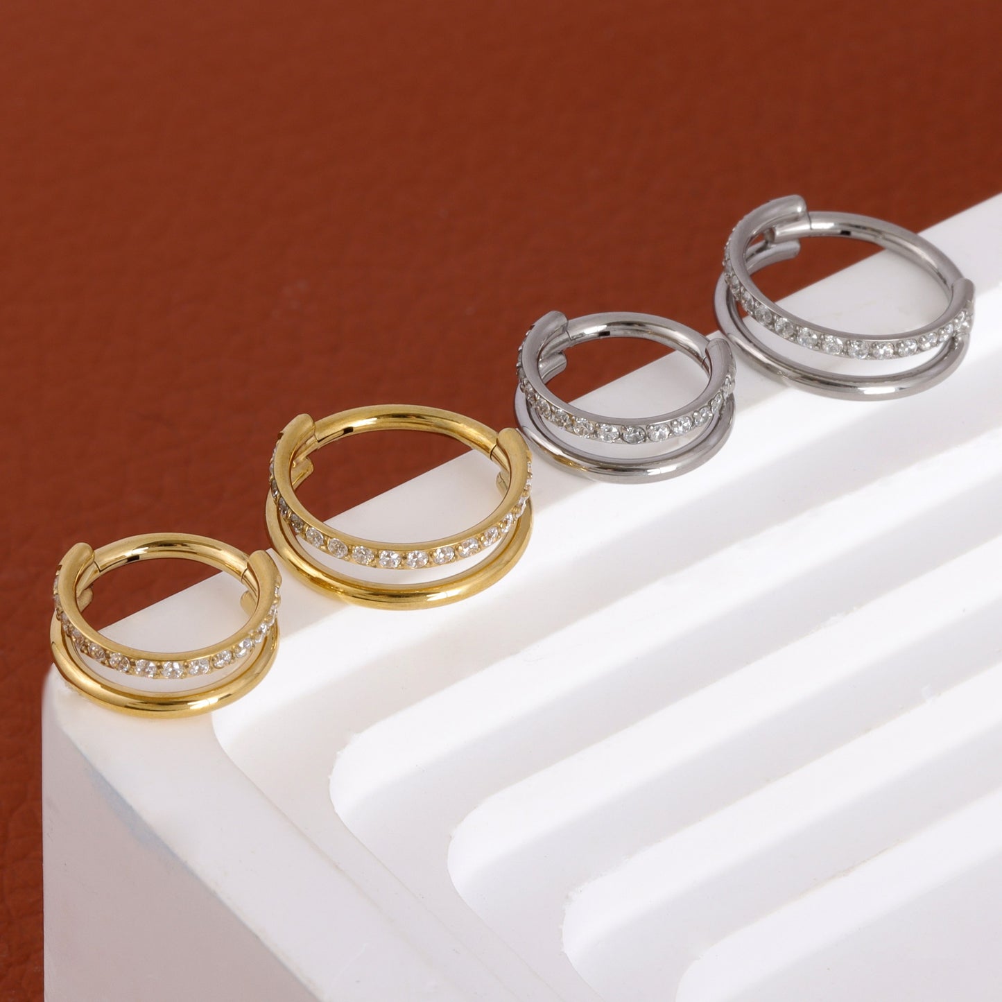 Double Line CZ Septum Ring
