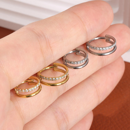 Double Line CZ Septum Ring