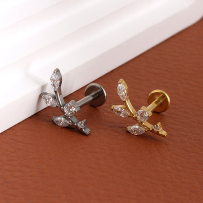 Titanium Branch Stud Earring