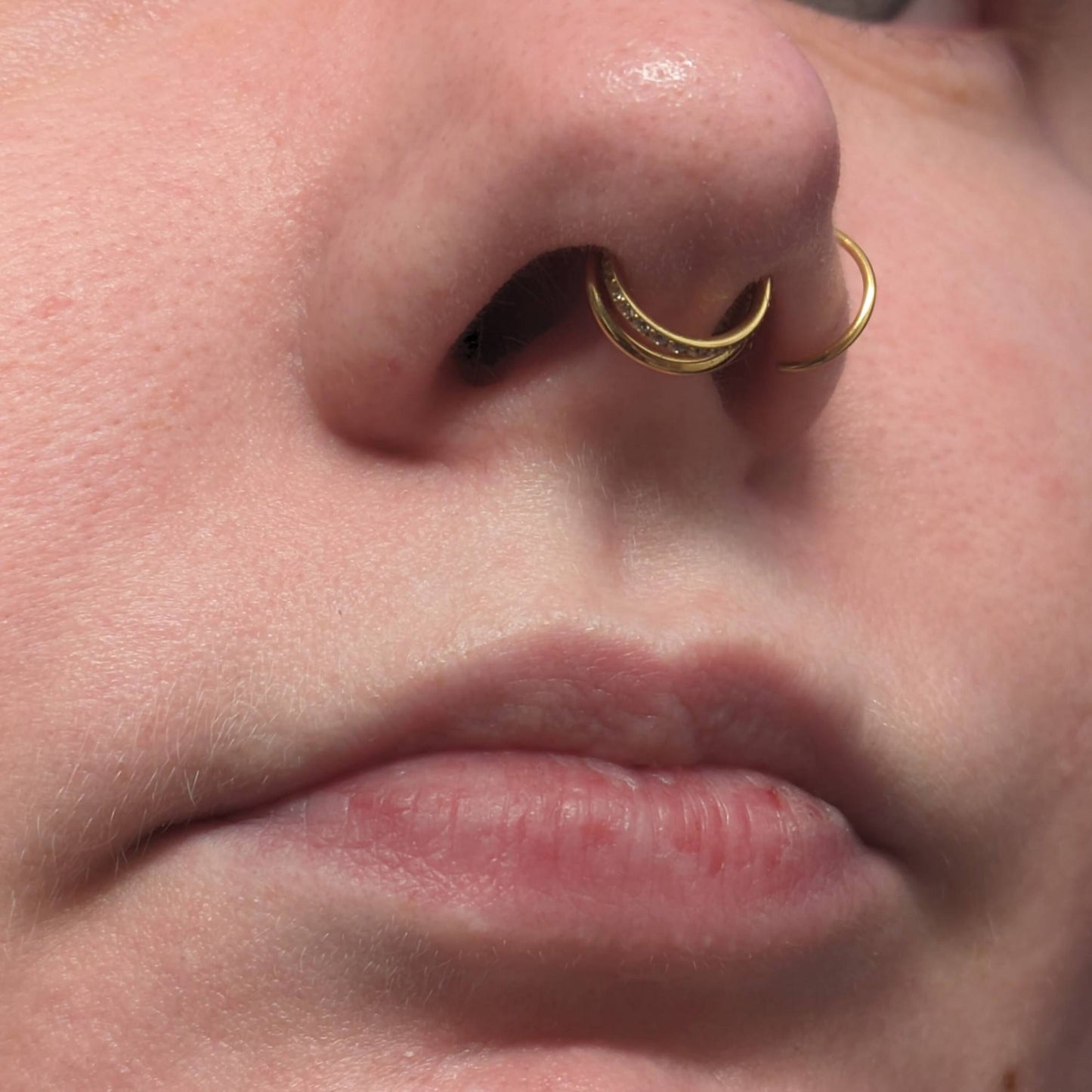 Double Line CZ Septum Ring