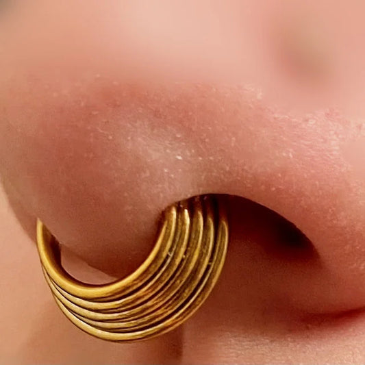 16G 316L Steel Septum Ring/ 5 Tier Stacked Segment Ring/ 3 Tier Stacked  Clicker Hoop/ 8mm Septum Hoop/ Septum Hinged Ring/ Cartilage Hoop