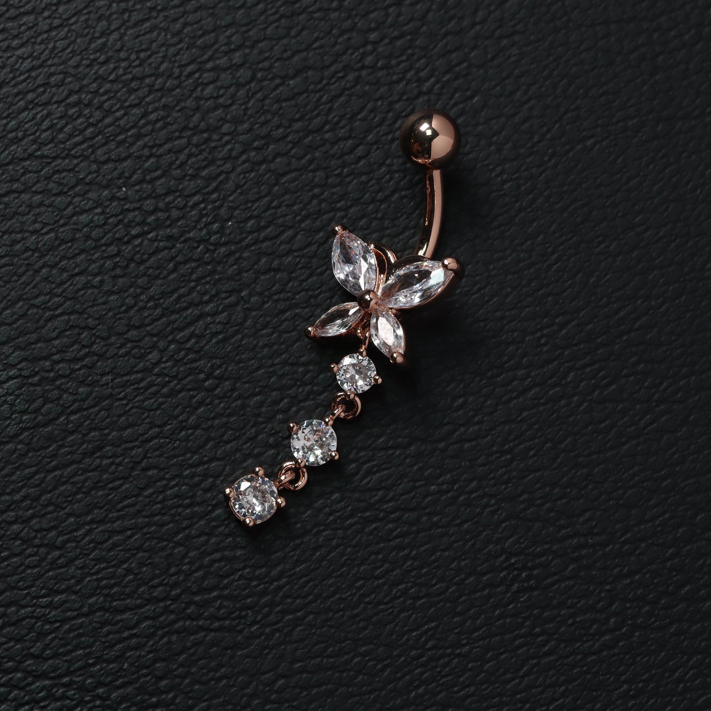 14G Surgical Steel Cystal Butterfly Belly Rings/ Zircon Dangle Navel Ring/ Butterfly Belly Piercing/ Belly Button Bar/ CZ Butterfly Jewelry Miss Vivi Jewelry