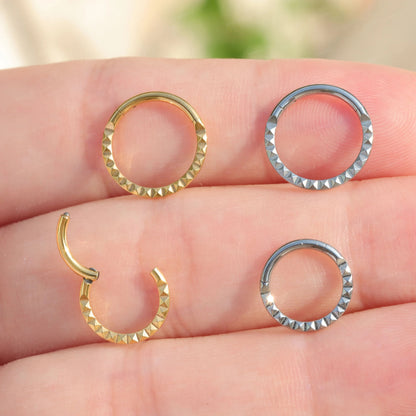 16G ASTM F136 Titanium Septum Ring Silver/ Septum Clicker/ Septum Piercing/ Titanium Septum Ring/ Hinged Septum Hoop/ Daith Hoop 1.2*8/10mm Miss Vivi Jewelry