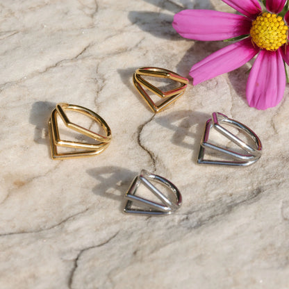 16G ASTM F136 Titanium Layered Septum Hoop/ Stack Septum Ring/ Septum Clicker/ Triangle Septum / Hinged Septum Hoop/ Helix Ring 1.2*8/10mm Miss Vivi Jewelry