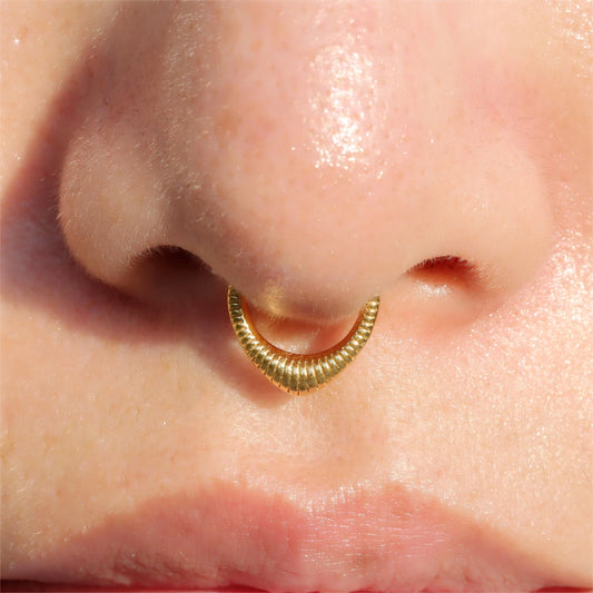 16G 316L Surgical Steel Septum Ring/ Gold Septum Clicker/ Hinged Septum Ring/Septum Piercing Jewelry/Goth Septum Hoop 1.2*8/10mm Silver Gold