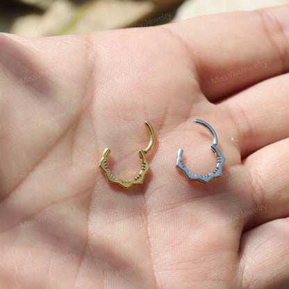 16G 316L Surgical steel Flower Daith Piercing Jewelry/ Gold Diath Earrings/ Steel Daith Clicker/ Hinged Daith Hoop/ Daith Jewelry 1.2*8/10mm Miss Vivi Jewelry
