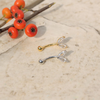 16G CZ Rook Earring Barbell/ Eyebrow Piercing Jewelry/ Curved Barbell Jewelry/ Rook Piercing Barbell/ Eyebrow Barbell 1.2*8mm Silver Gold Miss Vivi Jewelry