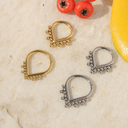 16G ASTM  F136 Titanium Septum Hoop Clicker/ Septum Ring 8mm/ Chevron Septum/ Hinged Septum Hoop/Septum Piercing Jewelry/V-shape Septum Ring Miss Vivi Jewelry