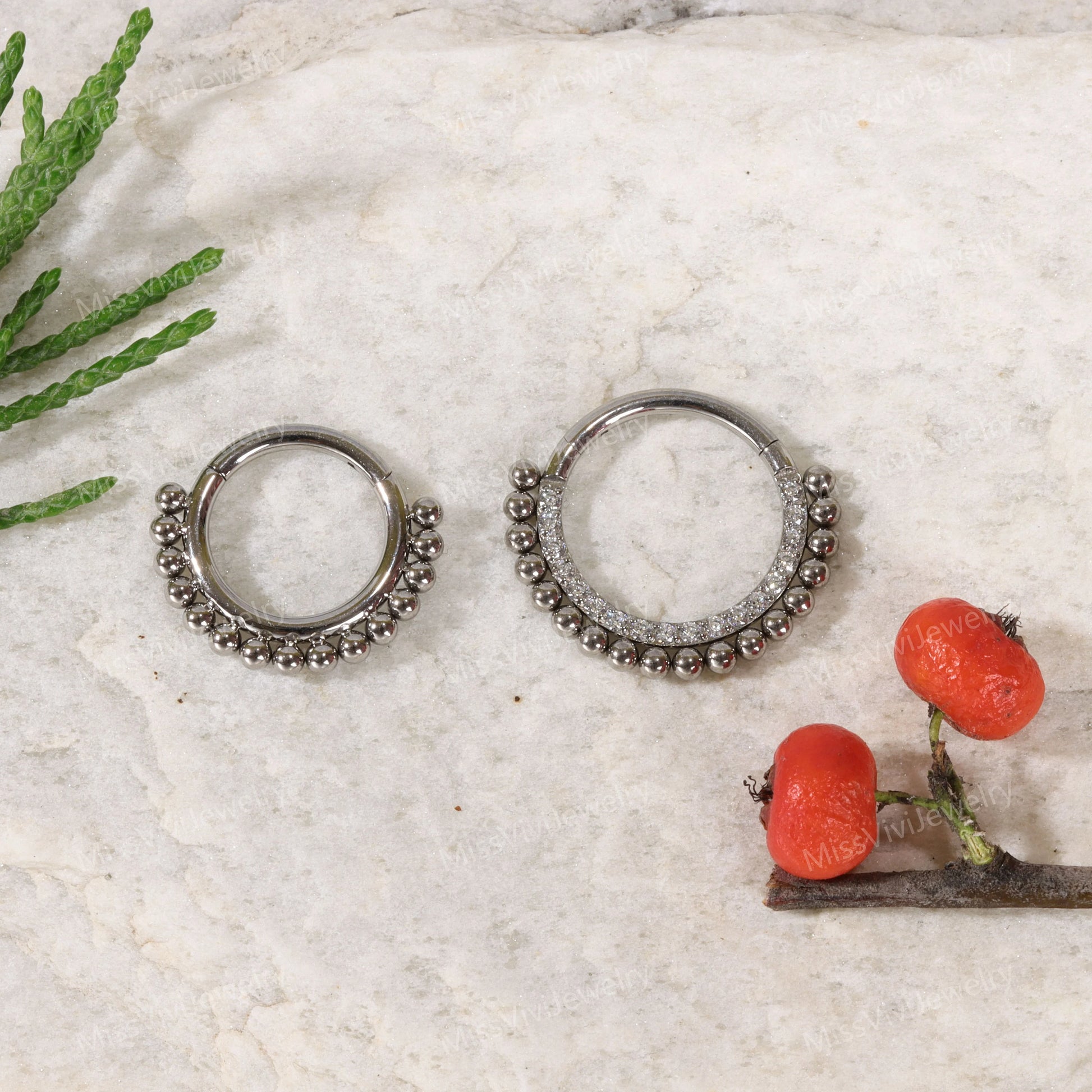 16G F-136 Titanium CZ Daith Hoop Earrings/ Hinged Daith Hoop/ Daith Piercing Jewelry/ Daith Hoop Titanium/ Cartilage Silver Gold 1.2*8/10mm Miss Vivi Jewelry