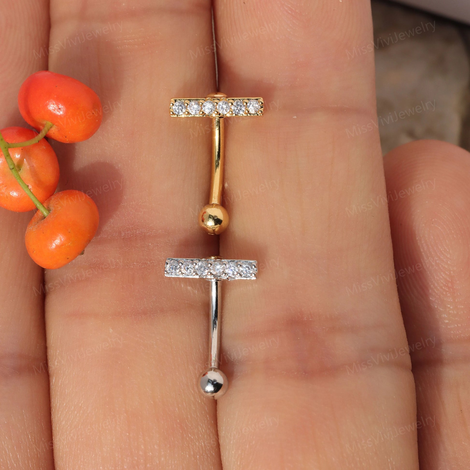 16G Crystal Rook Earring/ Rook Piercing Jewelry/ Minimalist Rook Barbell/ Eyebrow Ring/ Silver Eyebrow Jewelry/ Vertical Lip Barbell 1.2*8mm Miss Vivi Jewelry