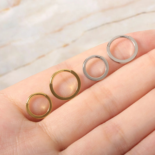 16G F136 Titanium Simple Septum Ring but impactful, Steel Septum Piercing Jewelry, Hinged Septum Hoop Clicker, Fresh Piercing Hoop1.2*8/10mm