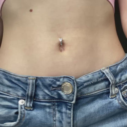 14G S925 Sterling Silver Heart Belly Button Clicker| Hinged Curved Belly Bar| Belly Hoop| Navel Ring| Belly Huggie| Belly Clip Ring|1.6*10mm