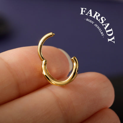 16G Black Enamel S925 Sterling Silver Conch Hoop