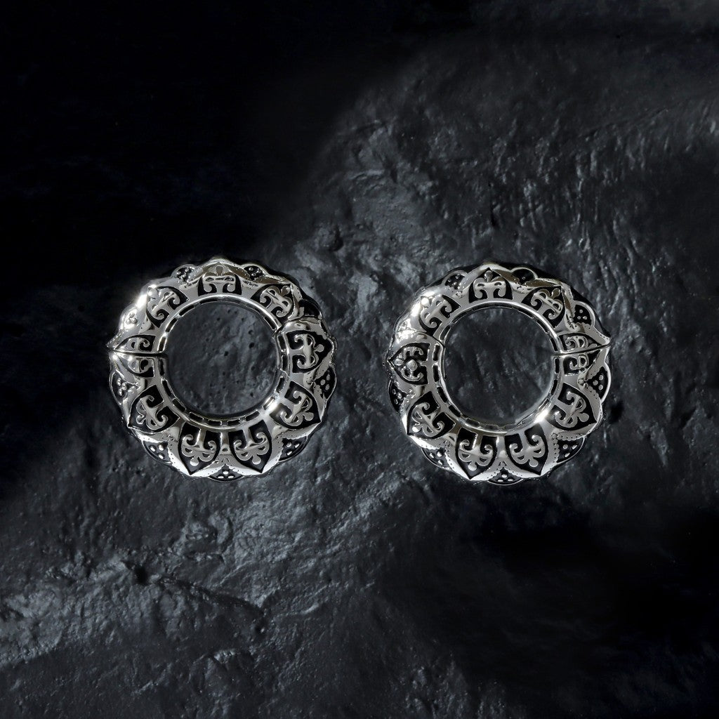 Filigree Pattern Ear Weights/ 6mm Ear Lobe Hanger/ 2G Ear Weight Gauges For Stretched Ears/ Vintage Plug Earring/ Heavy ear Gauges jewelry