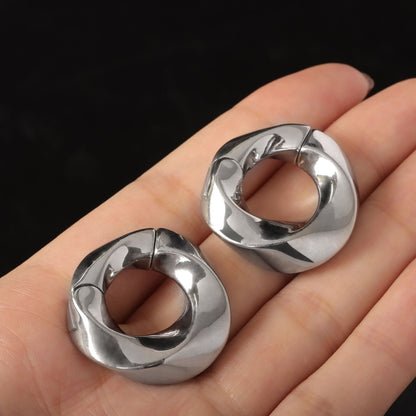 Golden Mobius Ear Weights/ 6mm Gauge for Stretched Ear/ 2G Ear Plug/ Heavy Gauge Ring/ Ear Weights Hoop/ Ear Lobe Hanger