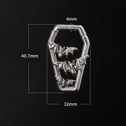 Bat&Coffin Ear Weights/ Hanger Weights for 6G Stretchered Earlobe/ Gauge Ear Weights/ Steel Ear Plugs/Ear Tunnels