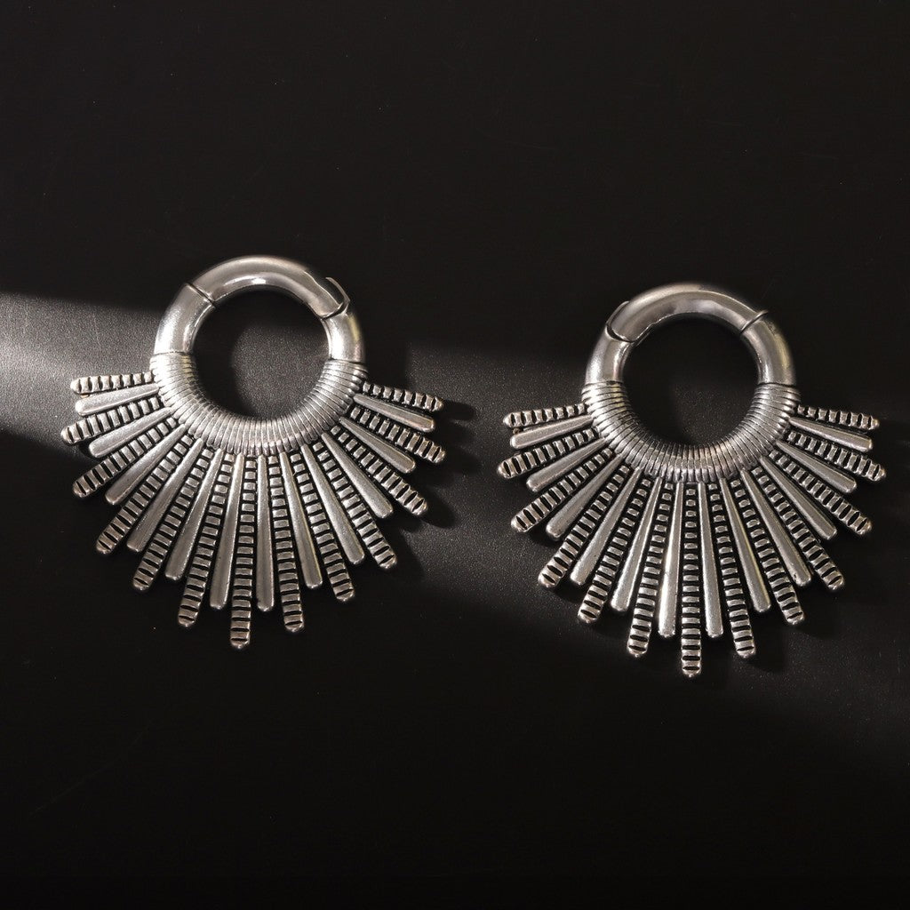 Silvery Sunshine Ear Weights/ High Quality Ear Hangers/ 2 Gauge Ear Weight Hoop/ Ear Stretched Jewelry/ 6mm  2Gauge Weights