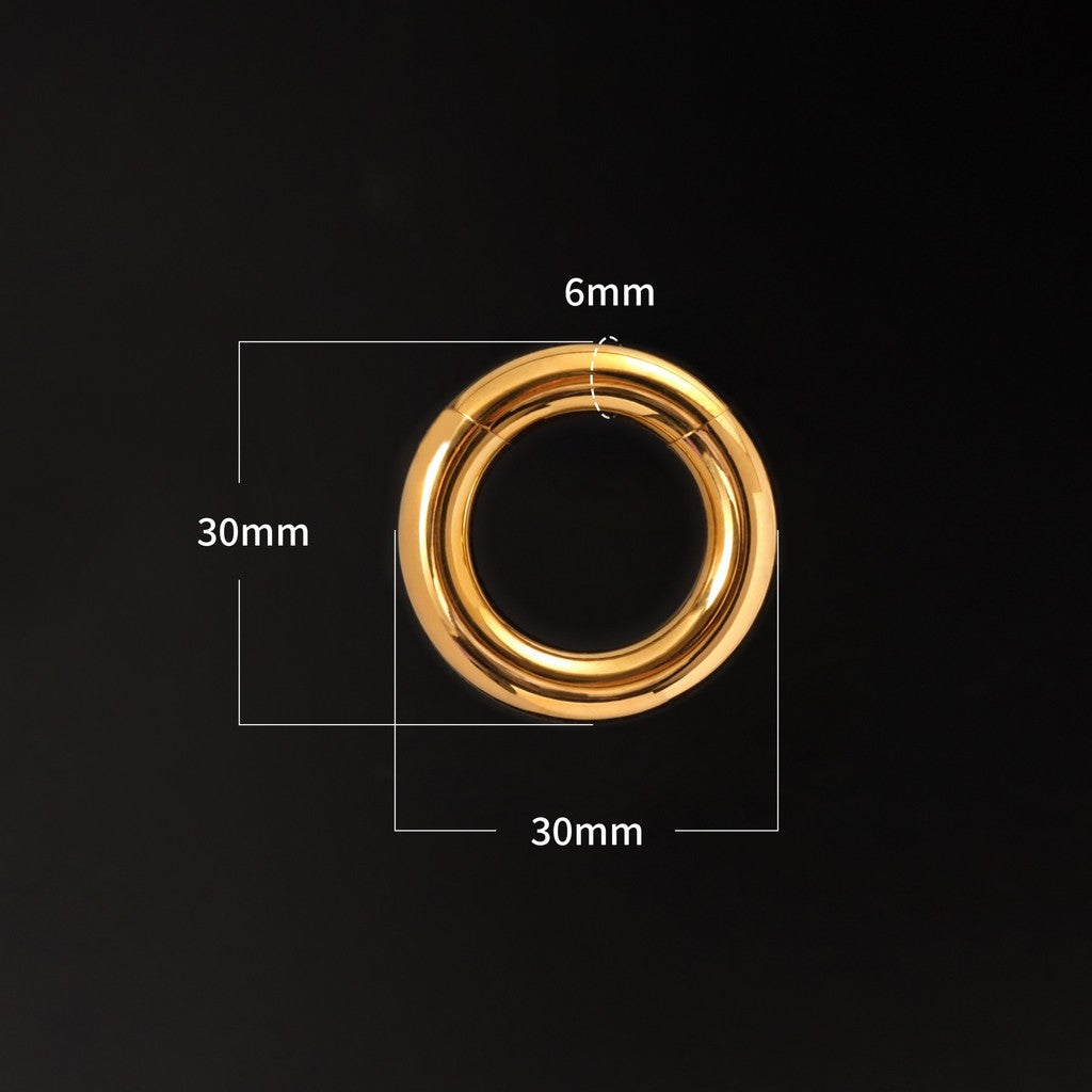 Golden Ear Weights Hangers with Easy Clasp/ Heavy Earrings for 2G 6mm Stretchered Earlobe/ Steel Plug Earrings/ Ear Gauge Weights Circle