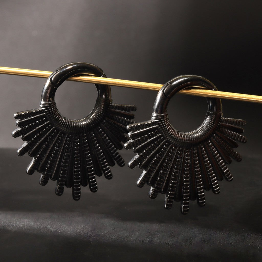 Golden Sunshine Ear Weights/ High Quality Ear Hangers/ 2 Gauge Ear Weight Hoop/ Ear Stretched Jewelry/ 6mm  2Gauge Weights