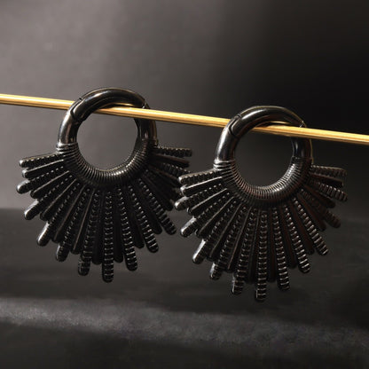 Golden Sunshine Ear Weights/ High Quality Ear Hangers/ 2 Gauge Ear Weight Hoop/ Ear Stretched Jewelry/ 6mm  2Gauge Weights