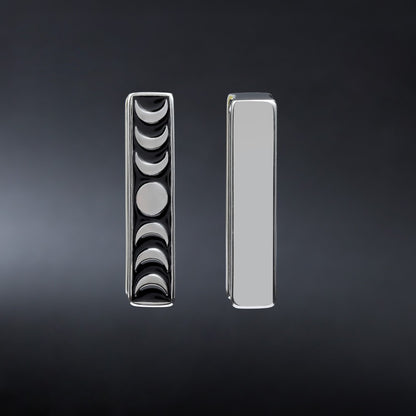Moon Phase Ear Weights / High-Quality Ear Hanger/ 0 Gauge Ear Weight Silvery/ Ear Stretched Jewelry/ Weighted Dangle 7mm/ Lobe Weights Steel