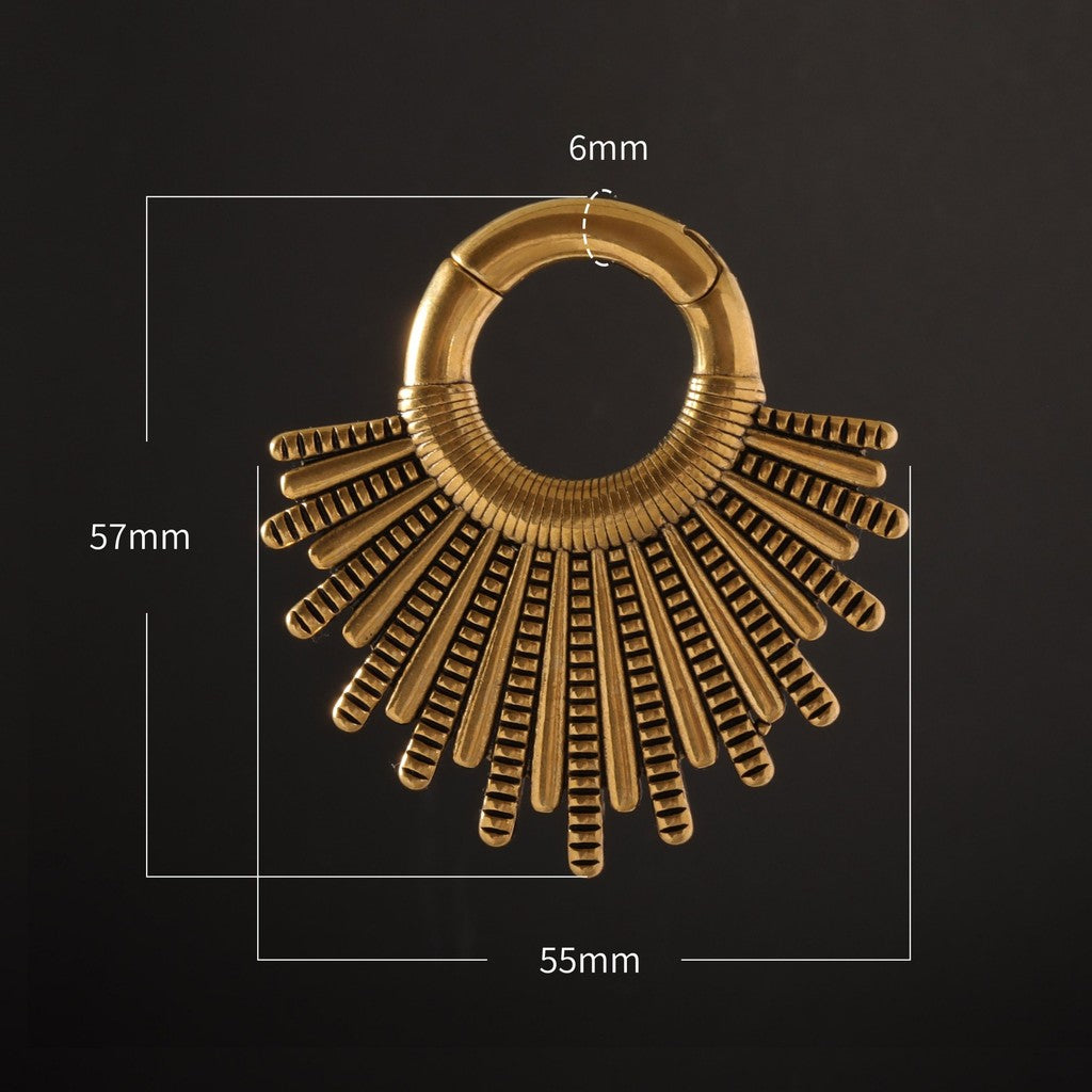 Golden Sunshine Ear Weights/ High Quality Ear Hangers/ 2 Gauge Ear Weight Hoop/ Ear Stretched Jewelry/ 6mm  2Gauge Weights