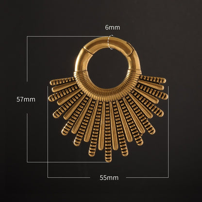Golden Sunshine Ear Weights/ High Quality Ear Hangers/ 2 Gauge Ear Weight Hoop/ Ear Stretched Jewelry/ 6mm  2Gauge Weights