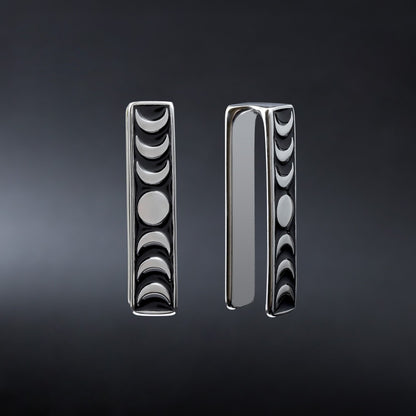 Moon Phase Ear Weights / High-Quality Ear Hanger/ 0 Gauge Ear Weight Silvery/ Ear Stretched Jewelry/ Weighted Dangle 7mm/ Lobe Weights Steel