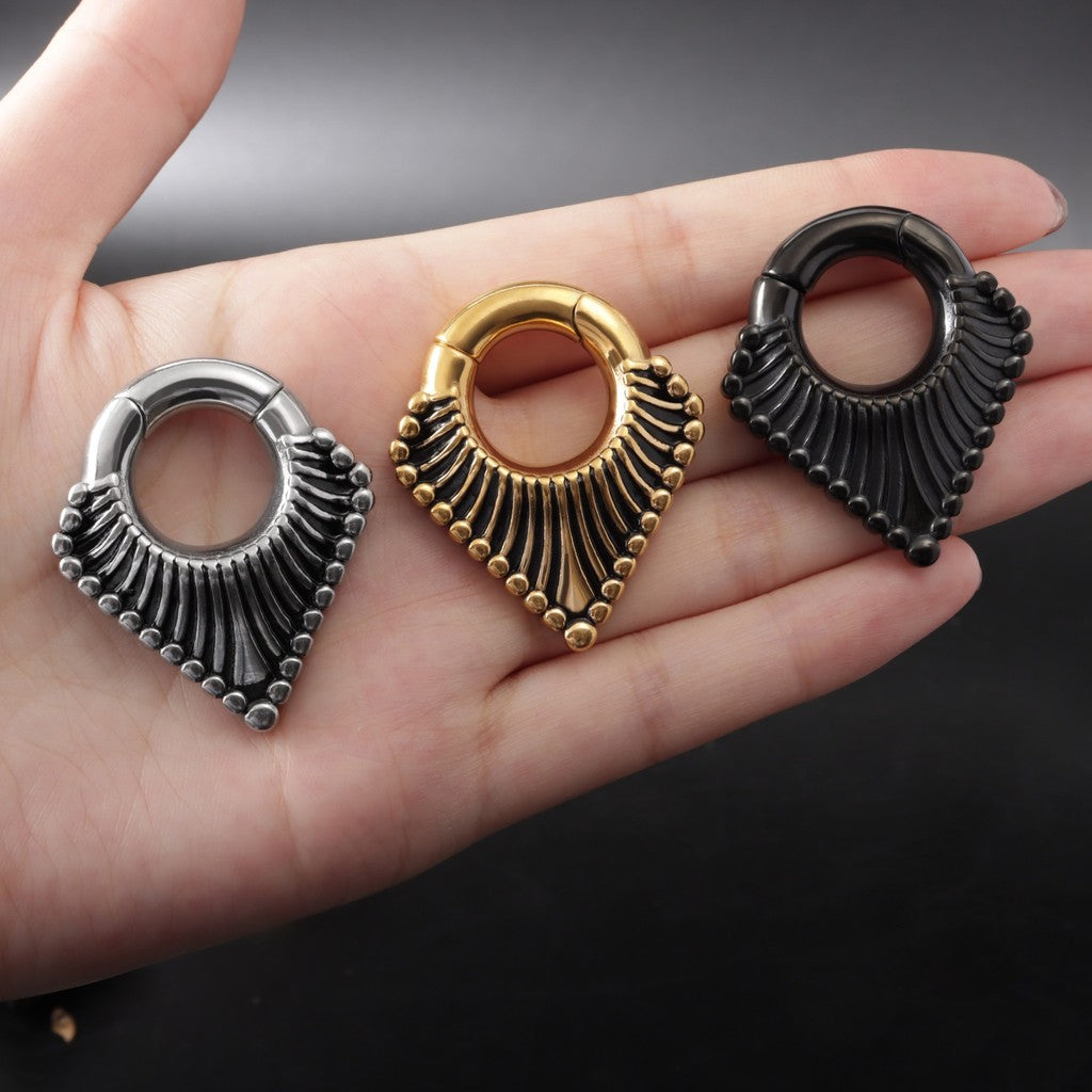 Ear Weights V-shape Hanger with Easy Clasp/ Ear Stretcher Weights/ Earlobe Weights Heavy/ Golden Ear Plug/ 2 Gauges Earring/ Ear Gauges 6mm