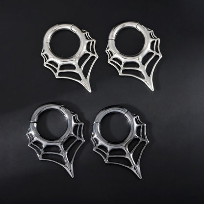 Spiderweb Ear Weights Hoop for 5mm Stretched Ear/ 4 Gauges Earring Plugs/ Gauge Weights/ Weights Hanger Heavy with Easy Clasp/ Ear Tunnels