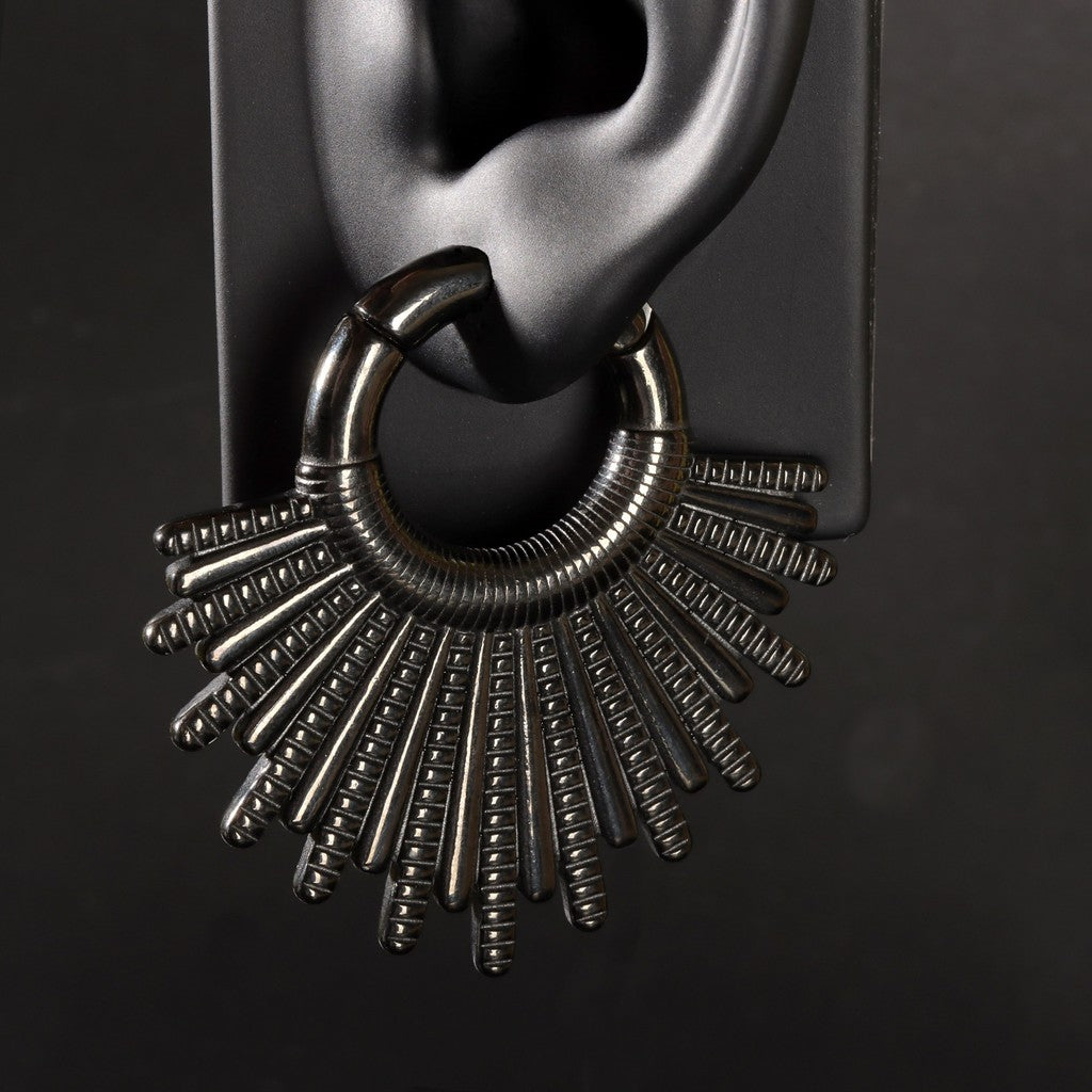 Golden Sunshine Ear Weights/ High Quality Ear Hangers/ 2 Gauge Ear Weight Hoop/ Ear Stretched Jewelry/ 6mm  2Gauge Weights